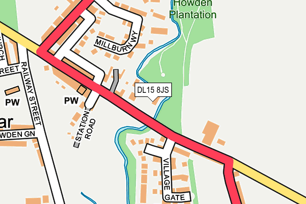DL15 8JS map - OS OpenMap – Local (Ordnance Survey)