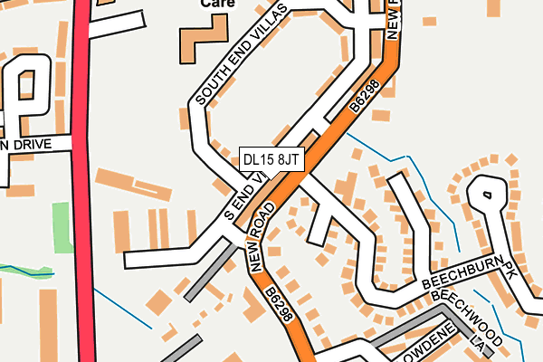 DL15 8JT map - OS OpenMap – Local (Ordnance Survey)