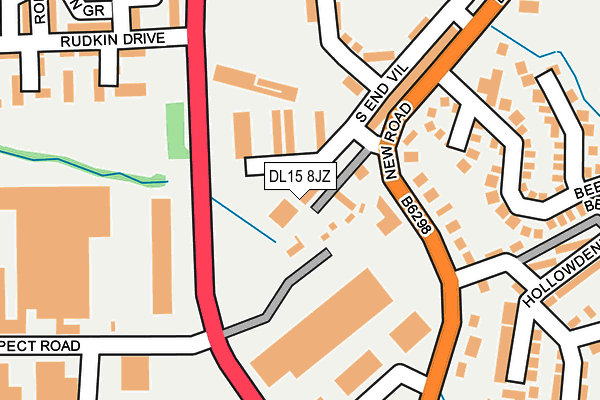 DL15 8JZ map - OS OpenMap – Local (Ordnance Survey)