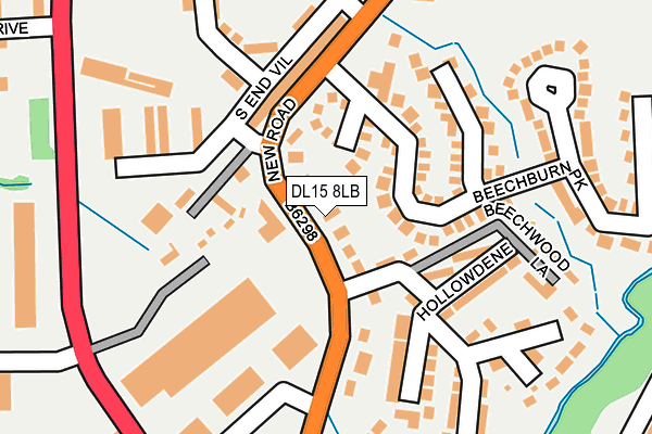 DL15 8LB map - OS OpenMap – Local (Ordnance Survey)