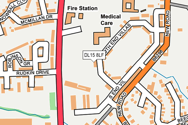 DL15 8LF map - OS OpenMap – Local (Ordnance Survey)