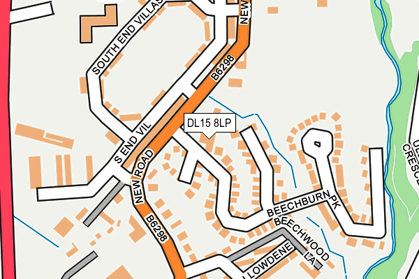 DL15 8LP map - OS OpenMap – Local (Ordnance Survey)