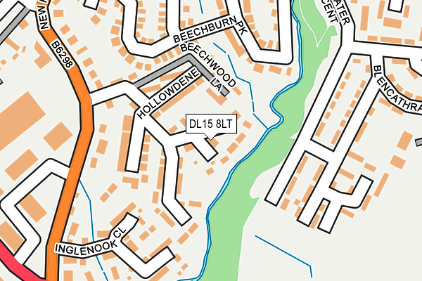 DL15 8LT map - OS OpenMap – Local (Ordnance Survey)