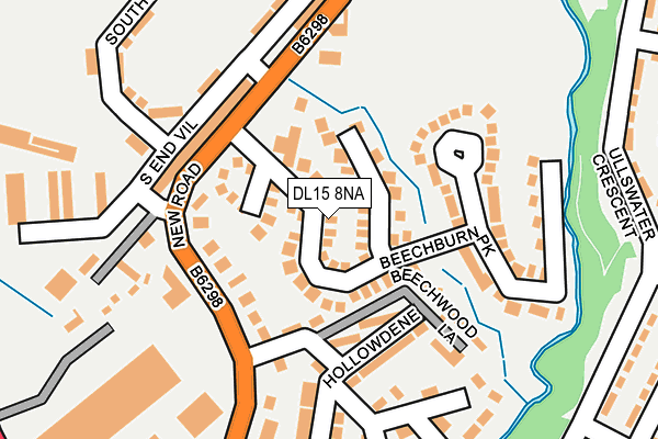 DL15 8NA map - OS OpenMap – Local (Ordnance Survey)