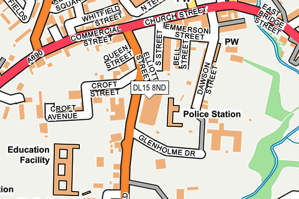 DL15 8ND map - OS OpenMap – Local (Ordnance Survey)