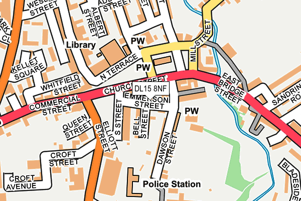 DL15 8NF map - OS OpenMap – Local (Ordnance Survey)