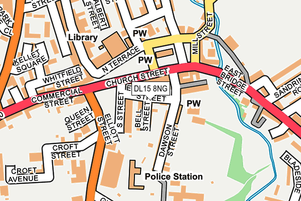 DL15 8NG map - OS OpenMap – Local (Ordnance Survey)
