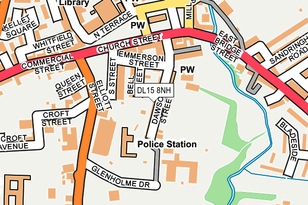 DL15 8NH map - OS OpenMap – Local (Ordnance Survey)