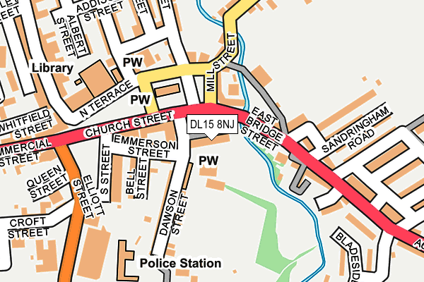 DL15 8NJ map - OS OpenMap – Local (Ordnance Survey)