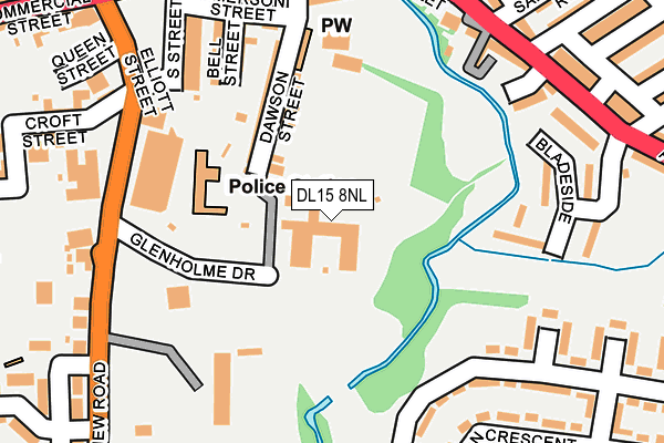 DL15 8NL map - OS OpenMap – Local (Ordnance Survey)