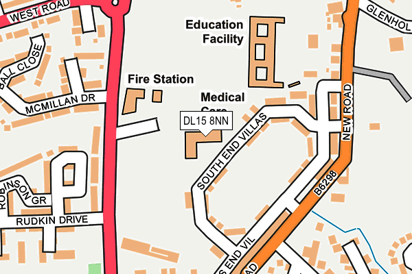 DL15 8NN map - OS OpenMap – Local (Ordnance Survey)