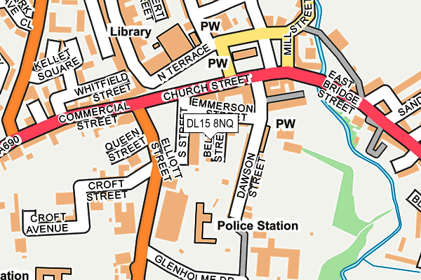DL15 8NQ map - OS OpenMap – Local (Ordnance Survey)