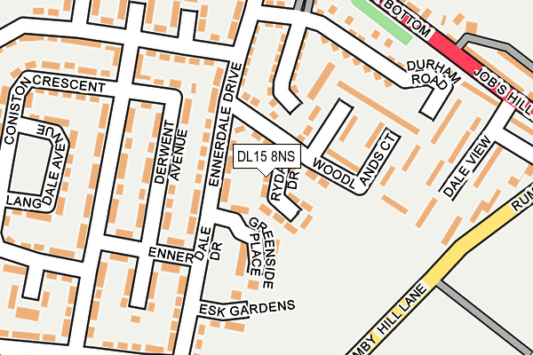 DL15 8NS map - OS OpenMap – Local (Ordnance Survey)