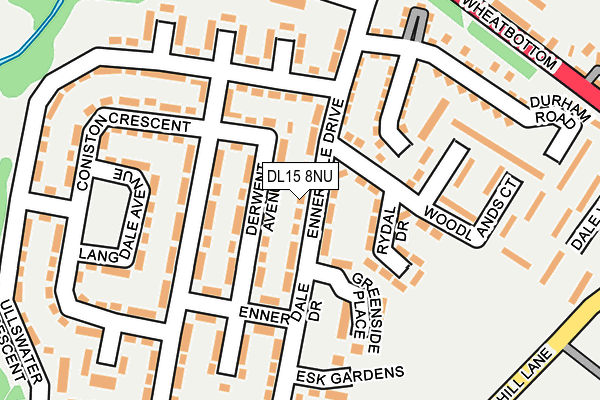 DL15 8NU map - OS OpenMap – Local (Ordnance Survey)