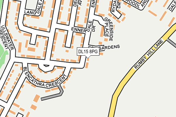 DL15 8PG map - OS OpenMap – Local (Ordnance Survey)
