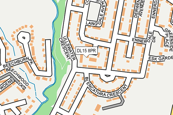 DL15 8PR map - OS OpenMap – Local (Ordnance Survey)