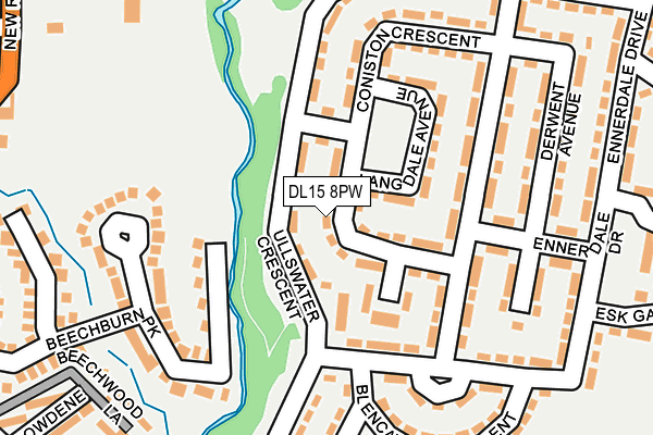 DL15 8PW map - OS OpenMap – Local (Ordnance Survey)