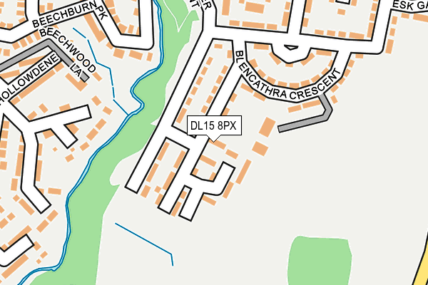 DL15 8PX map - OS OpenMap – Local (Ordnance Survey)