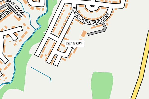 DL15 8PY map - OS OpenMap – Local (Ordnance Survey)