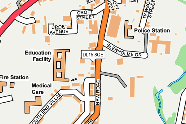 DL15 8QE map - OS OpenMap – Local (Ordnance Survey)