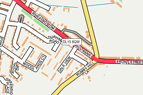 DL15 8QW map - OS OpenMap – Local (Ordnance Survey)