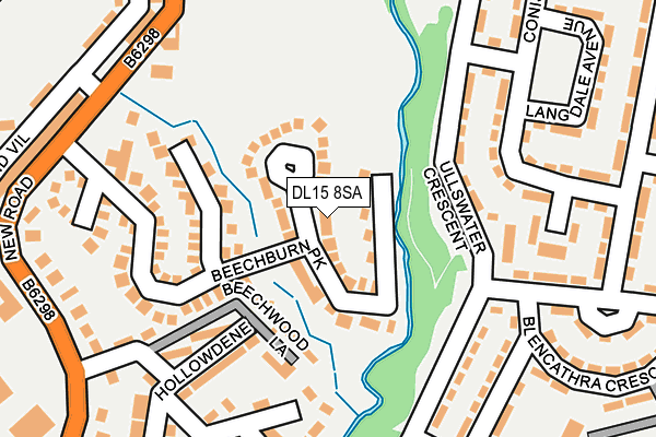 DL15 8SA map - OS OpenMap – Local (Ordnance Survey)