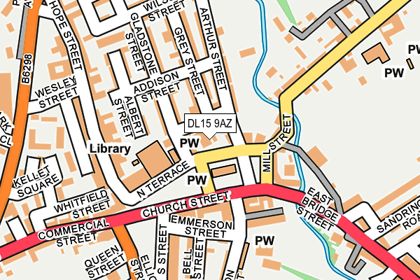 DL15 9AZ map - OS OpenMap – Local (Ordnance Survey)