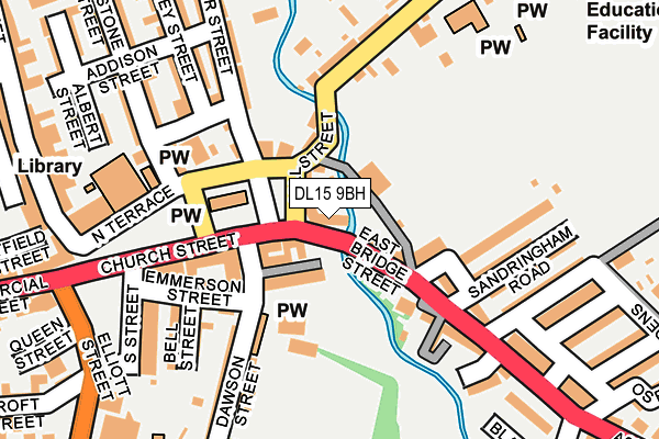 DL15 9BH map - OS OpenMap – Local (Ordnance Survey)