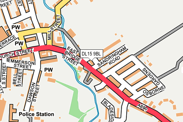 DL15 9BL map - OS OpenMap – Local (Ordnance Survey)