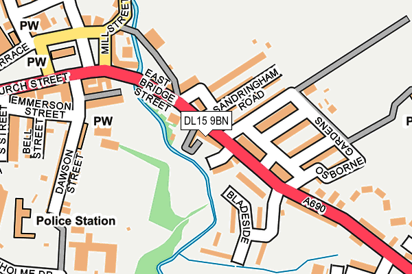 DL15 9BN map - OS OpenMap – Local (Ordnance Survey)