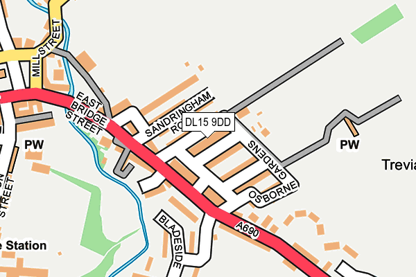 DL15 9DD map - OS OpenMap – Local (Ordnance Survey)