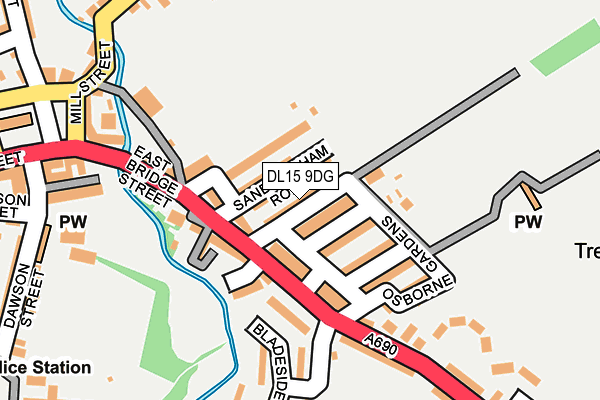 DL15 9DG map - OS OpenMap – Local (Ordnance Survey)