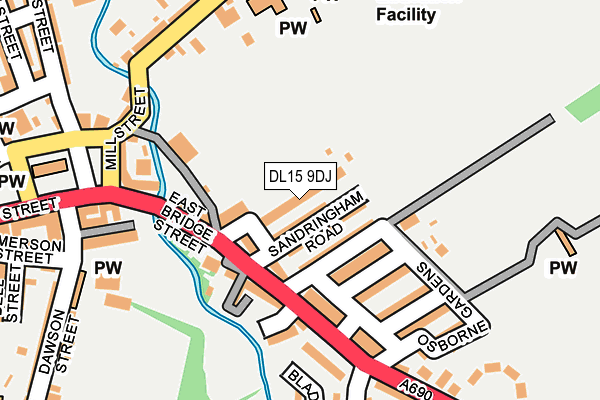 DL15 9DJ map - OS OpenMap – Local (Ordnance Survey)