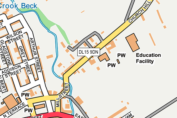DL15 9DN map - OS OpenMap – Local (Ordnance Survey)