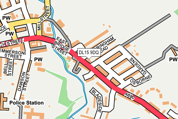 DL15 9DQ map - OS OpenMap – Local (Ordnance Survey)