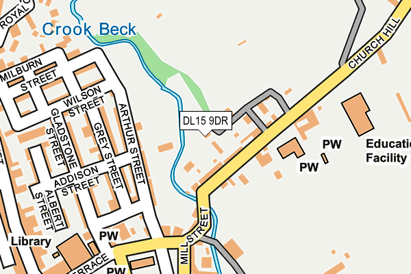 DL15 9DR map - OS OpenMap – Local (Ordnance Survey)