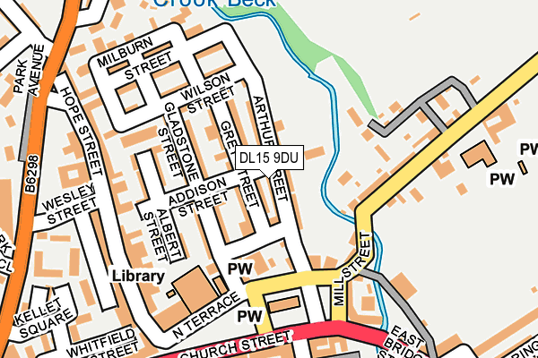DL15 9DU map - OS OpenMap – Local (Ordnance Survey)