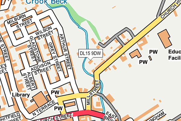 DL15 9DW map - OS OpenMap – Local (Ordnance Survey)