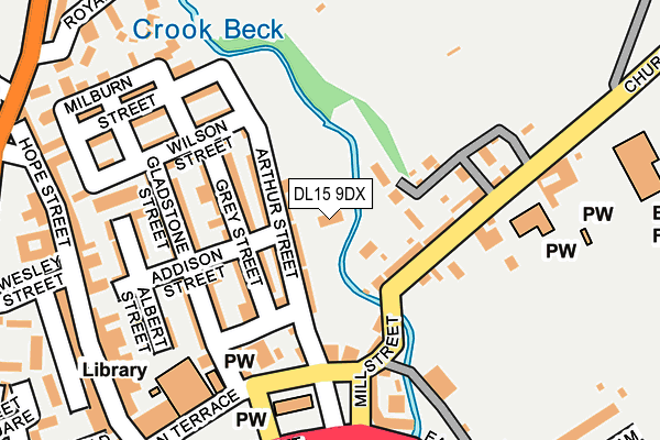 DL15 9DX map - OS OpenMap – Local (Ordnance Survey)