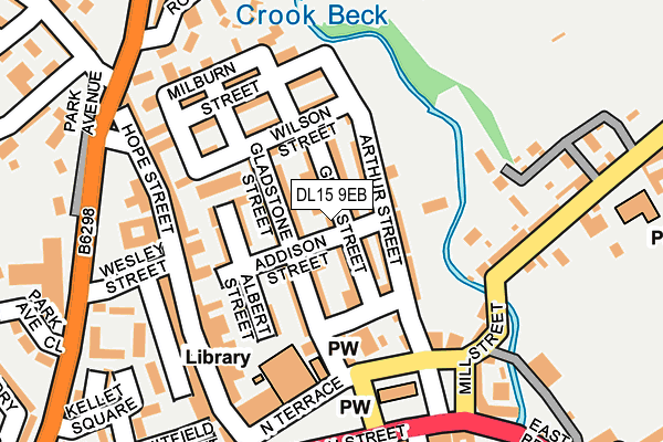 DL15 9EB map - OS OpenMap – Local (Ordnance Survey)