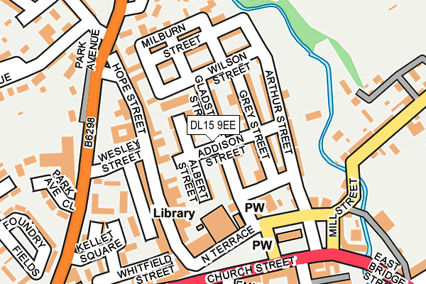 DL15 9EE map - OS OpenMap – Local (Ordnance Survey)