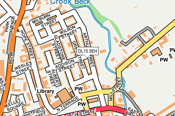 DL15 9EH map - OS OpenMap – Local (Ordnance Survey)