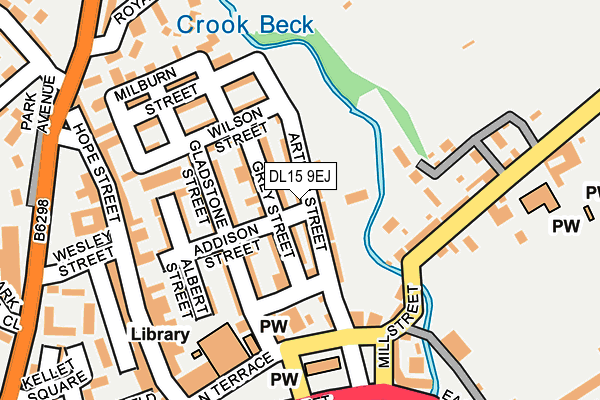 DL15 9EJ map - OS OpenMap – Local (Ordnance Survey)