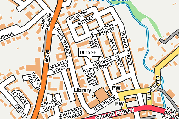 DL15 9EL map - OS OpenMap – Local (Ordnance Survey)