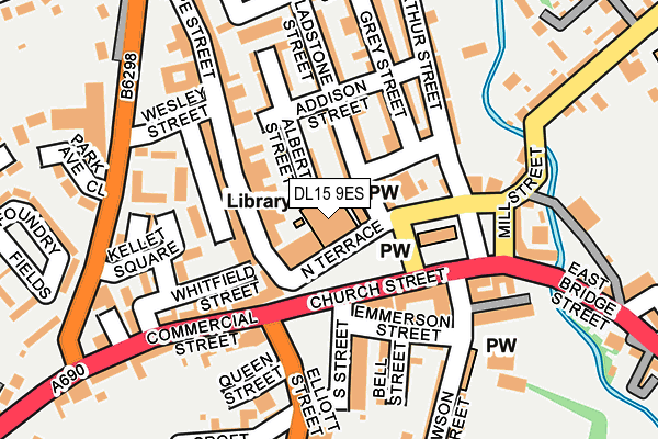 DL15 9ES map - OS OpenMap – Local (Ordnance Survey)