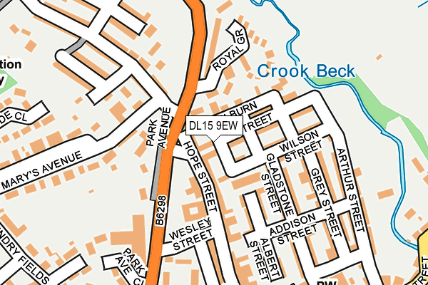 DL15 9EW map - OS OpenMap – Local (Ordnance Survey)