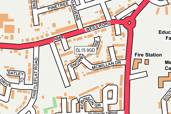 DL15 9GD map - OS OpenMap – Local (Ordnance Survey)