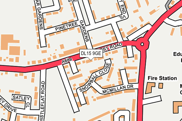 DL15 9GE map - OS OpenMap – Local (Ordnance Survey)