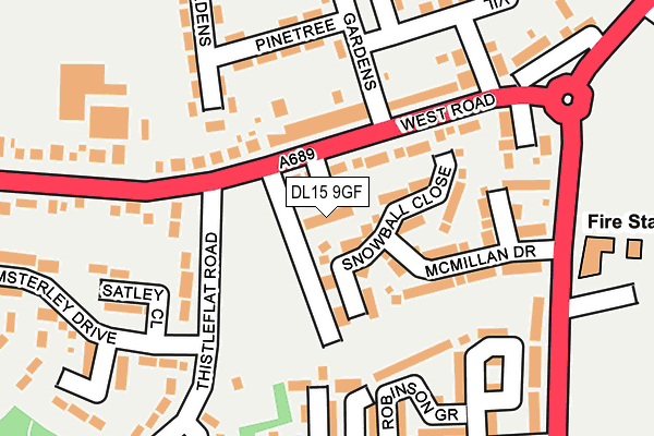 DL15 9GF map - OS OpenMap – Local (Ordnance Survey)