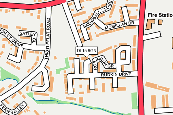 DL15 9GN map - OS OpenMap – Local (Ordnance Survey)